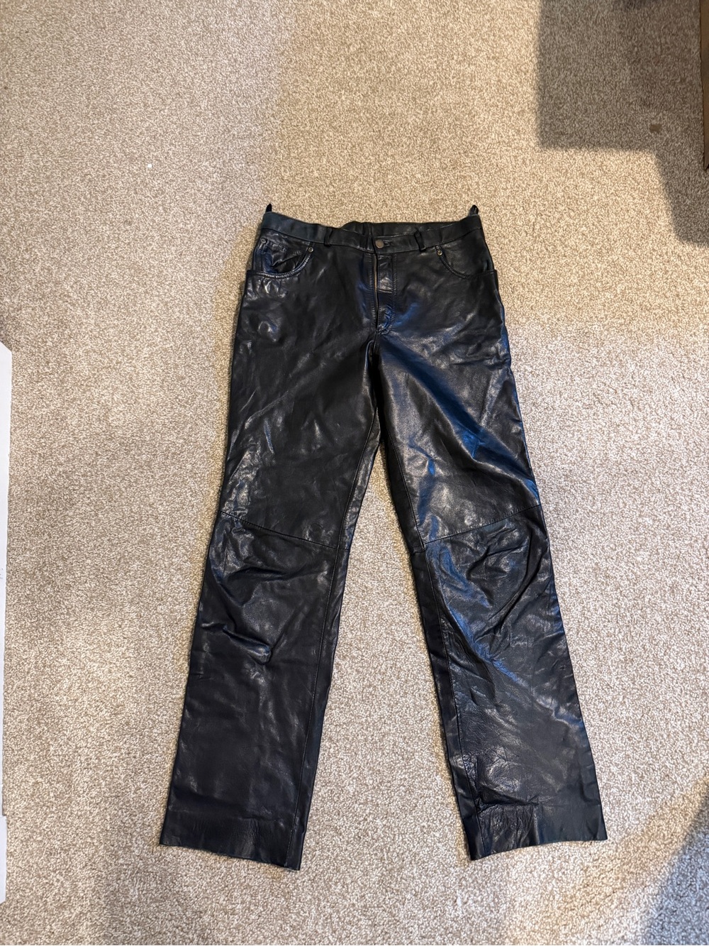 Wilson Black Straight Leather Jeans